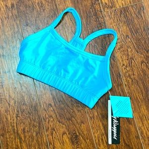Body Wrappers V Back Sports Bra #BWP262 -Teal (dance, workout, gymnastics bra)